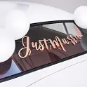 Svatební dekorační set na auto "Just married" rose gold