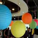 Lampion kulatý 30 cm bílý