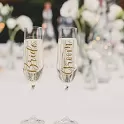 Nálepky na sklenky zlaté - Bride a Groom
