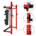 Multifunkční skládací posilovací stojan - Power Rack HMS KLT34 červený