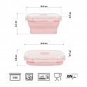 Skládací svačinový box NILS Camp NC4105 355ml růžový