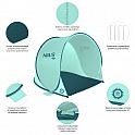 Samorozkládací plážový stan NILS Camp NC3173 mentolový