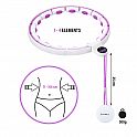 Masážní hula hoop HMS HHM17 se závažím, magnety a počítadlem bílá/fialová