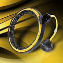 Masážní hula hoop HMS HHM21 se závažím, magnety a počítadlem černá/žlutá