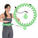 Sada masážní hula hoop HMS HHW01 se závažím a zeštíhlujícícho pásu BR163 zelená