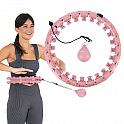 Sada masážní hula hoop HMS HHW01 se závažím a zeštíhlujícího pásu BR163 růžová