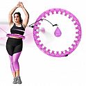 Sada masážní hula hoop HMS HHW12 PLUS Size se závažím a zeštíhlujícího pásu BR163 fialová