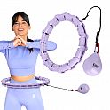 Sada masážní hula hoop ONE Fitness OHA02 se závažím a zeštíhlujícího pásu BR160 fialová