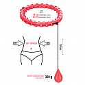 Sada masážní hula hoop ONE Fitness OHA01 se závažím a zeštíhlujícího pásu BR125 červená