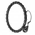 Sada černé masážní Hula Hoop se závažím HMS HHW11 a zeštíhlujícího bederního pásu HMS BR163 PLUS SIZE