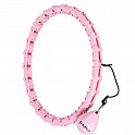 Sada růžové masážní Hula Hoop se závažím HMS HHW11 a zeštíhlujícího bederního pásu HMS BR163 PLUS SIZE