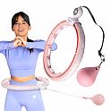 Sada masážní hula hoop HMS HHM15 růžová se závažím, magnety a počítadlem a zeštíhlujícího pásu BR163 PLUS SIZE