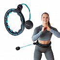 Sada masážní hula hoop se závažím HHM17 a zeštíhlujícího pásu BR163 černá/tyrkysová