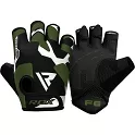 RDX Fitness rukavice GYM GLOVES SUBLIMATION F6, černo zelené M - M