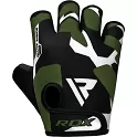 RDX Fitness rukavice GYM GLOVES SUBLIMATION F6, černo zelené S - S