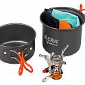 Acra C23 camping set nádobí včetně plynového vařiče pro 1-2 osoby