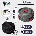Acra C21 camping set nádobí alluminium pro 2-3 osoby