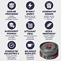 Acra C21 camping set nádobí alluminium pro 2-3 osoby