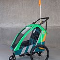 Dětský kombinovaný vozík Bellelli Trailblazer za kolo + kočárek pro 2 děti zelený