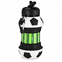 Spokey CORT Skládací silikonová láhev, 520 ml, fotbalový míč