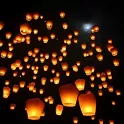 Lampion štěstí fialový