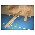 Švédská lavička tělocvičná s kladinkou, délka 3,6 m, lakovaná, háky na žebřinu