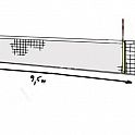 Síť volejbal EKONOM, PP/2,5mm, černá s lankem (o délce 11,5 m), bílá páska