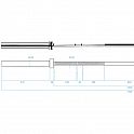 Olympijská osa HMS PREMIUM GO685 220 cm x 50 mm