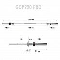 Olympijská obouruční osa HMS GOP220 Pro 220 cm x 50 mm
